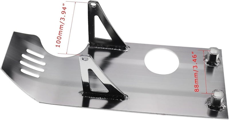 New Olym Aluminum Foot Start Engine Skid Plate for XR50 XR70 Lifan YX SSR110 125 Thumpstar Coolster Apollo Kymco GMX NXD Demonx TaoTaoDB17 50cc 70cc 90cc 110cc 125cc 140cc 150cc Pit Dirt Bike Silver - Image 3